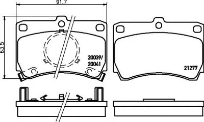 HELLA PAGID 8db355005631 -  Комплект тормозных колодок, дисковый тормоз